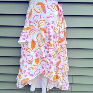 🌸Shavonne Dorsey Floral Ruffle High Low Midi Skirt Size 4 (AA4)
